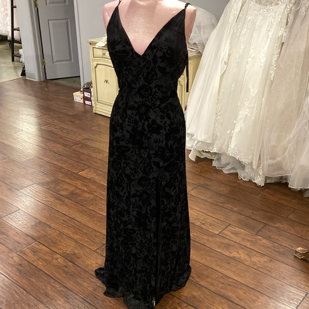 Floral Velvet Mori Lee Bridesmaid style #21781